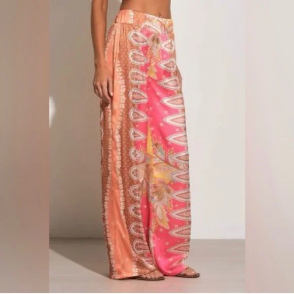 NEW Elan Bali Wide Leg Silky Pants - Picture 2 of 9
